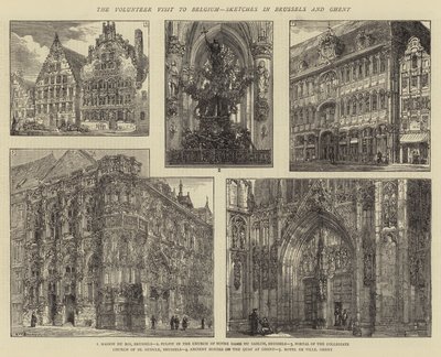 The Volunteer Visit to Belgium, Sketches in Brussels and Ghent by Henry William Brewer